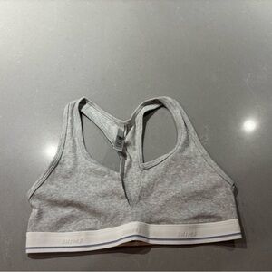 SKIMS Gray Ribbed Sports Bra
